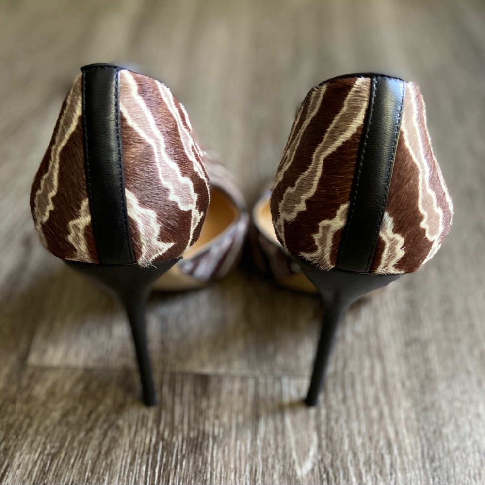 Gucci Brown and Cream Zebra-Print Pointed-Toe Stilettos - Picture 12 of 16